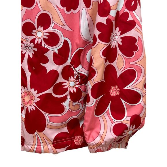 Vintage Catalina Groovy Flower Windbreaker Jacket Pink Red Large Retro - Picture 7 of 8